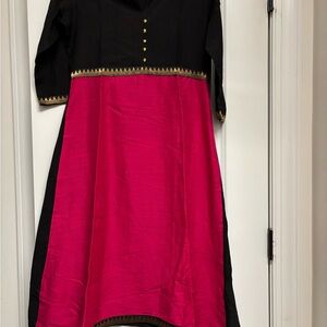Two kurtis, Elegant Black and Pink kurta and white kurta